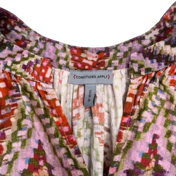 Anthropologie Burgundy and Blue Chevron Midi Dress - Picture 13 of 15